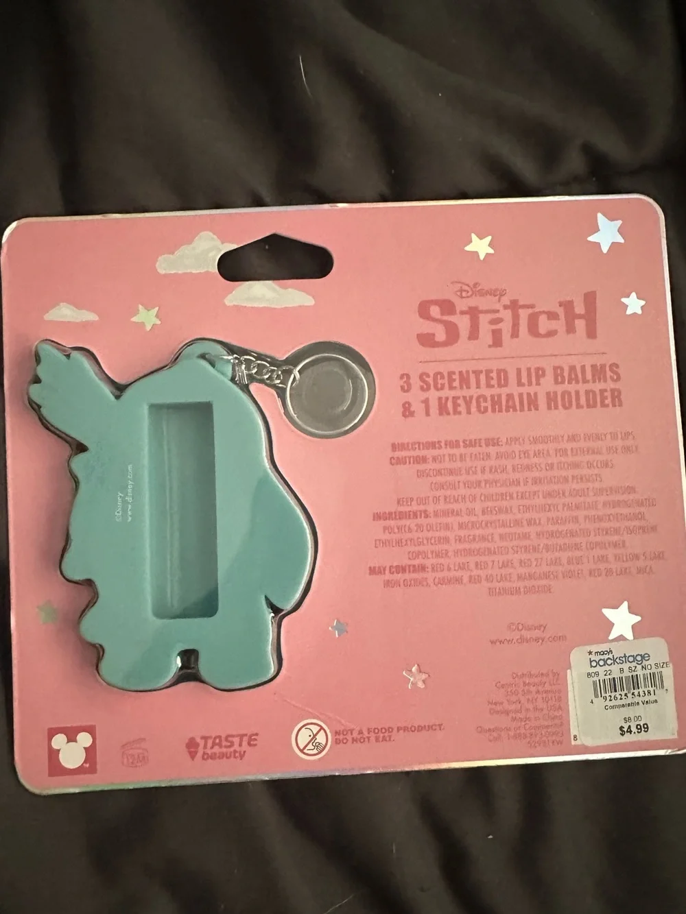 Disney Stitch Pink & Blue Kids Gift Set with Headband, Lip Balms, & Bath Bomb